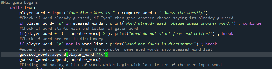 Input the Player Word and Check Its Validity.
