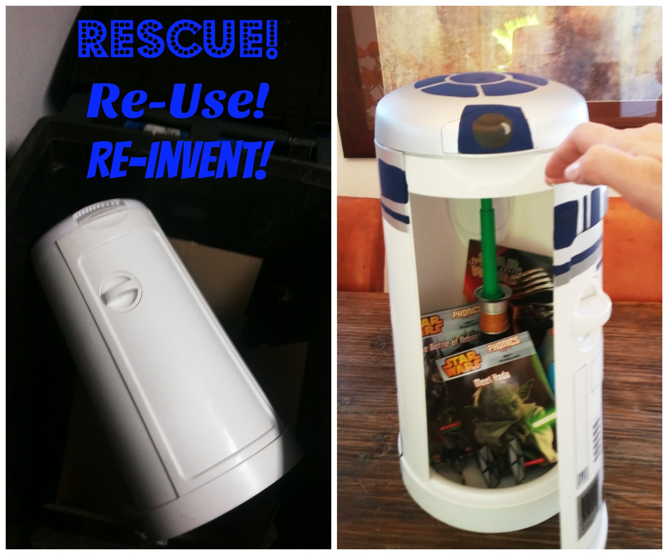 Broken Diaper Genie Turned R2D2 Toy Chest! 7 Steps (with Pictures