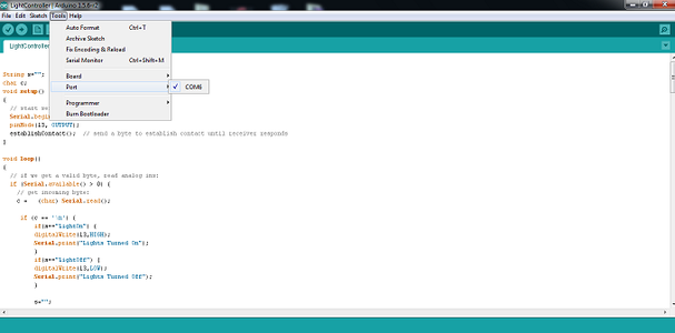 Select the Correct Commmunication Port
