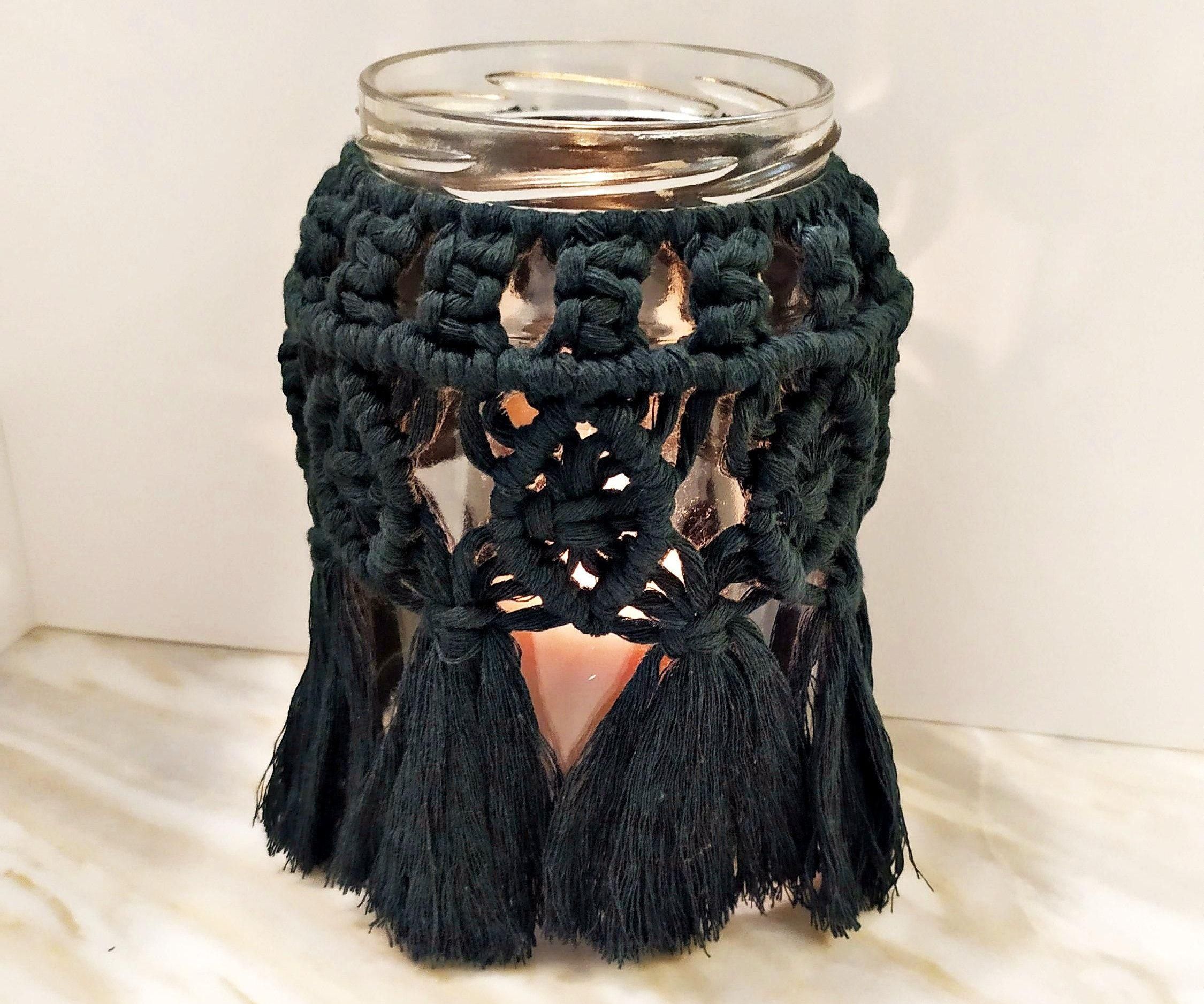 Bohemian Macrame Jar