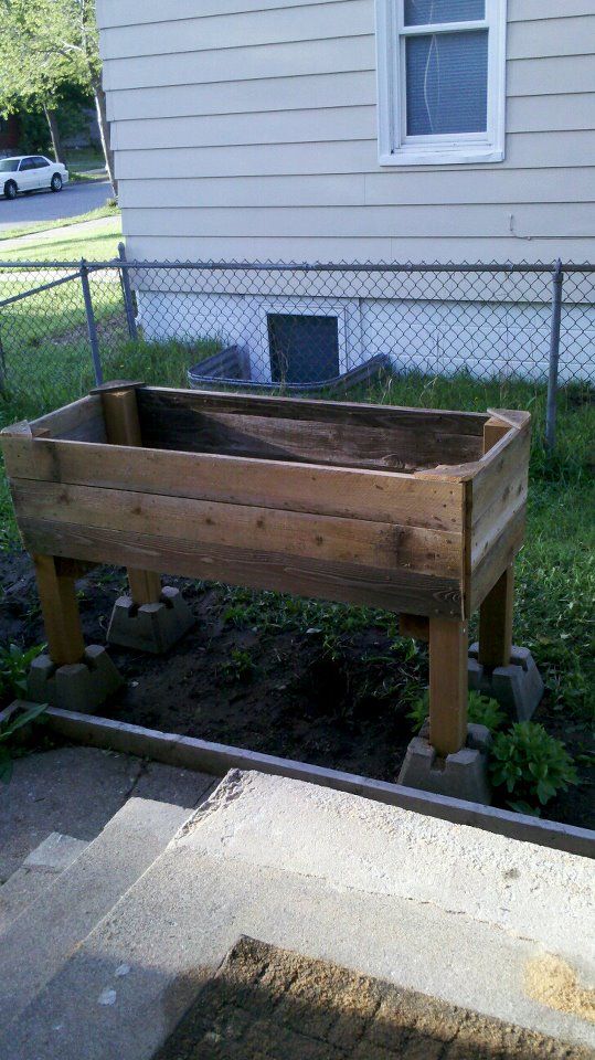 Raised Herb Garden With Repurposed Materials