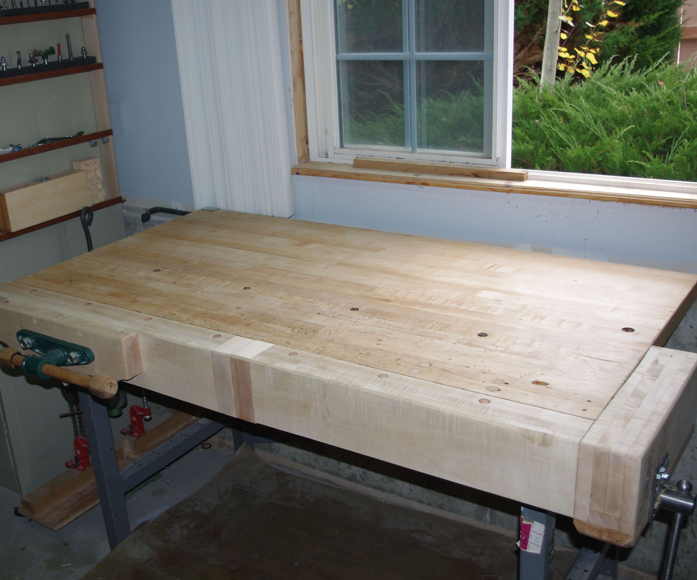 Add Front and Tail Vises to a Maple Work Table