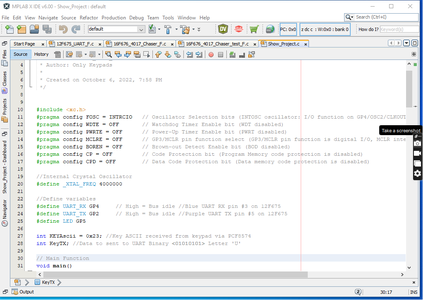 Copy and Paste the PIC12F675 UART Code Into MPLAB X Project