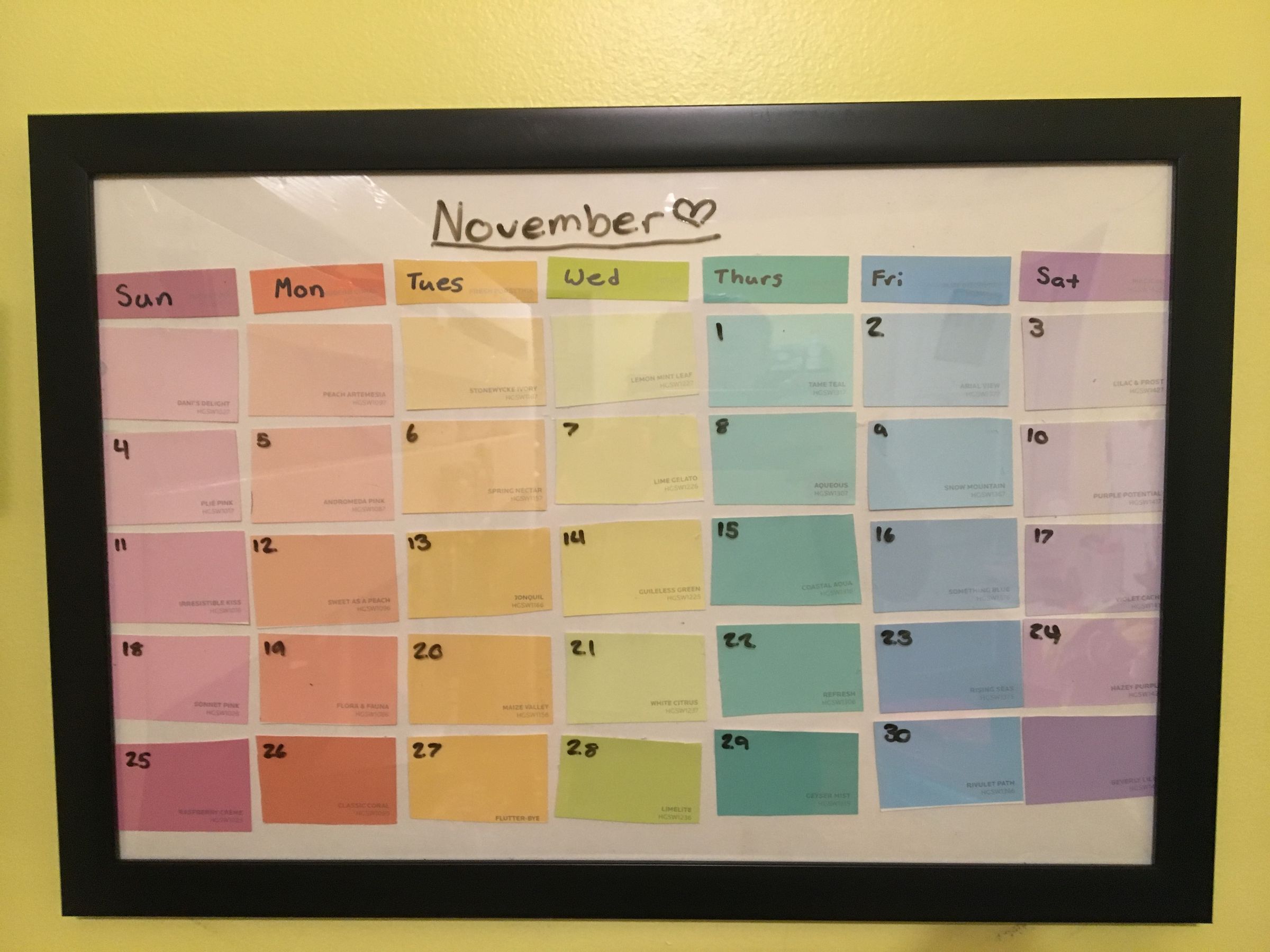 Paint Swatch Calendar 7 Steps (with Pictures) Instructables