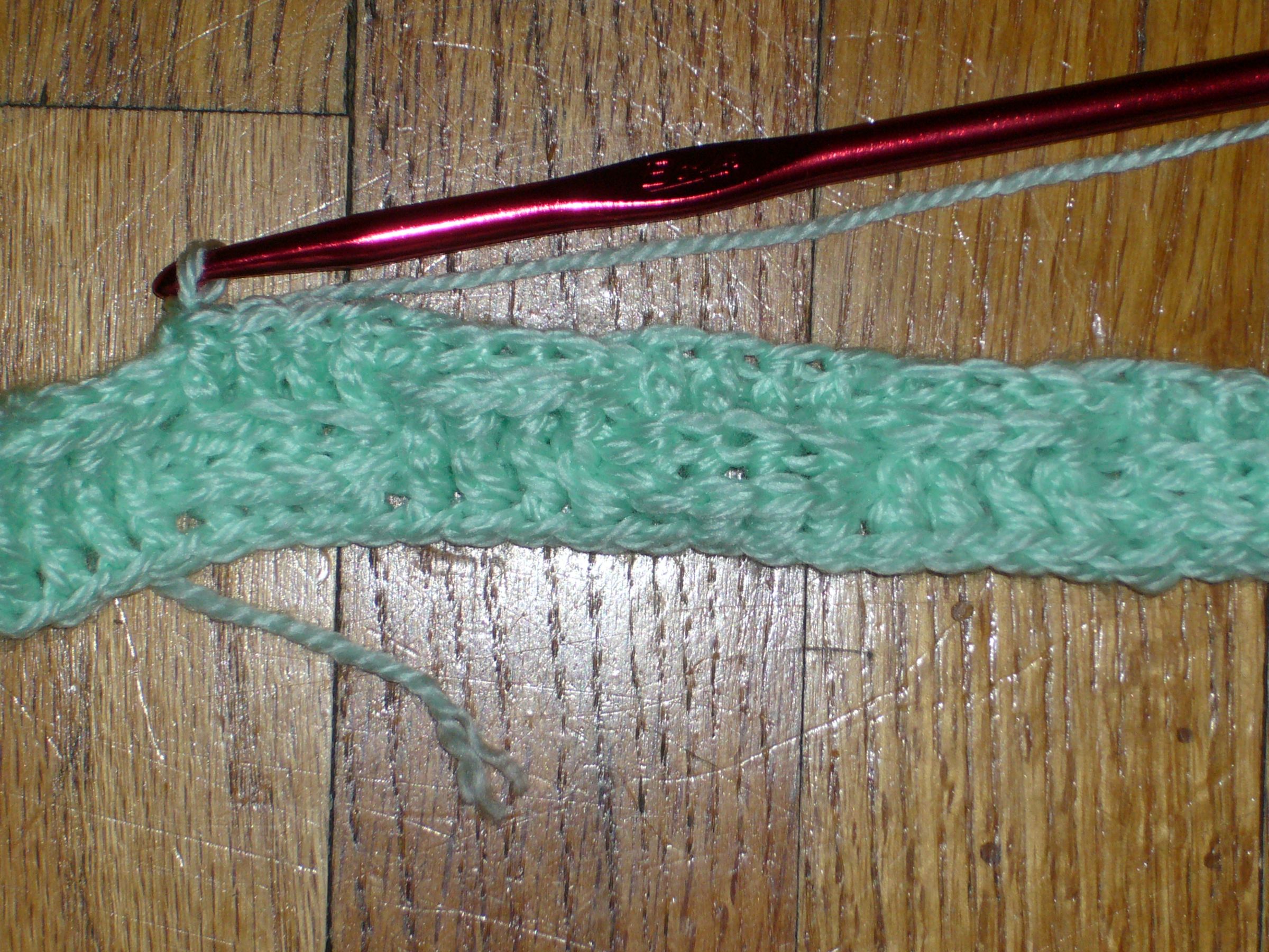 My second crochet project - basketweave with shell border lovey