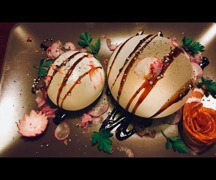 Garlic and Cedar Wood Smoke Filled Mozzarella Balloons