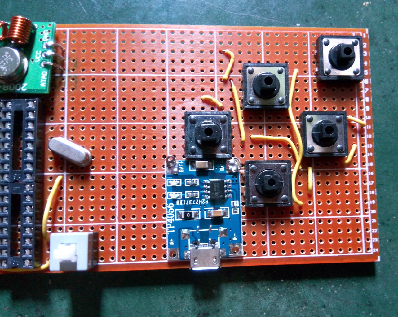 Making Joystick (Connecting RF Transmitter and Li-ion Charger)