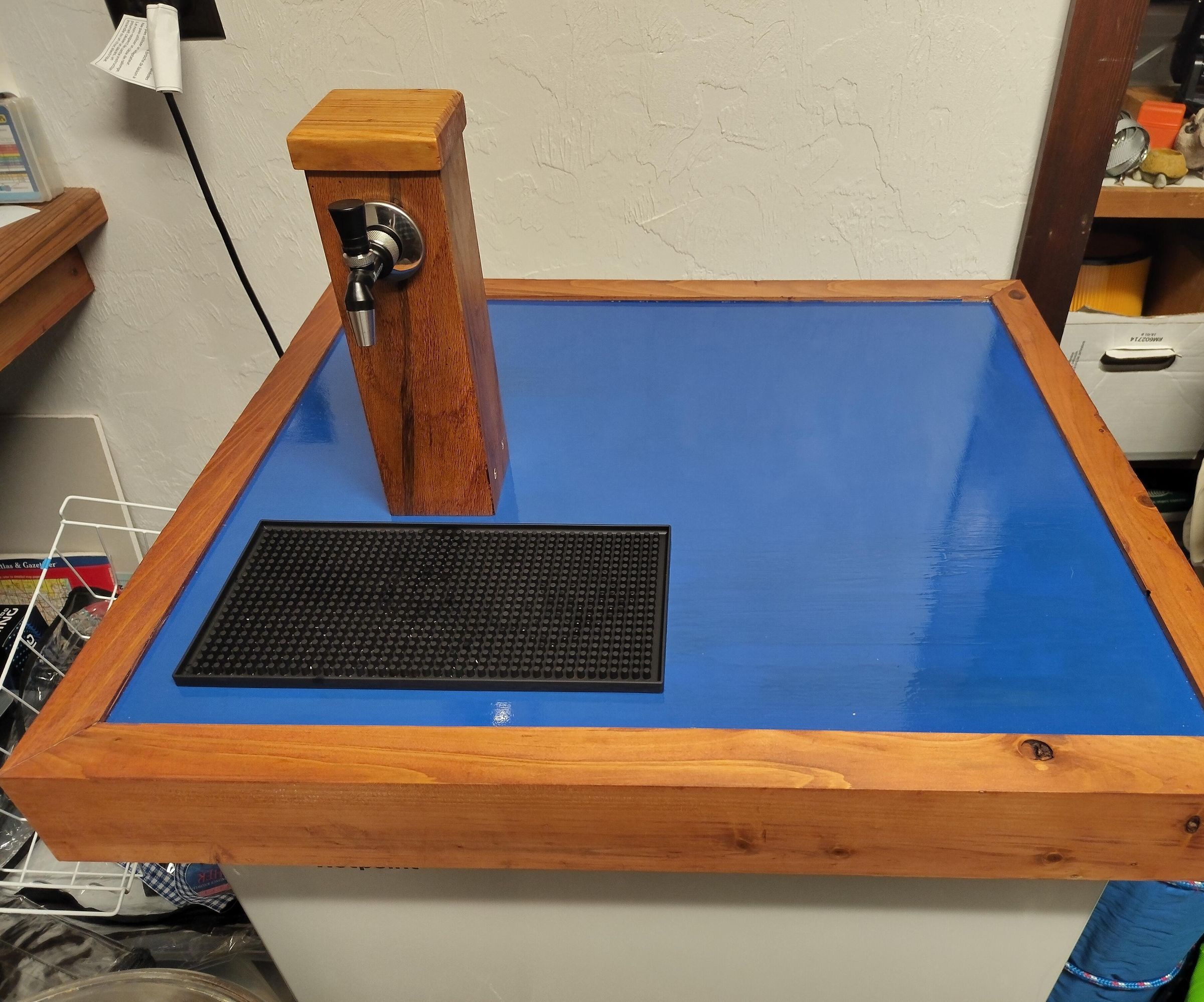 Oak and Cypress Kegerator Lid With NukaTap Mini