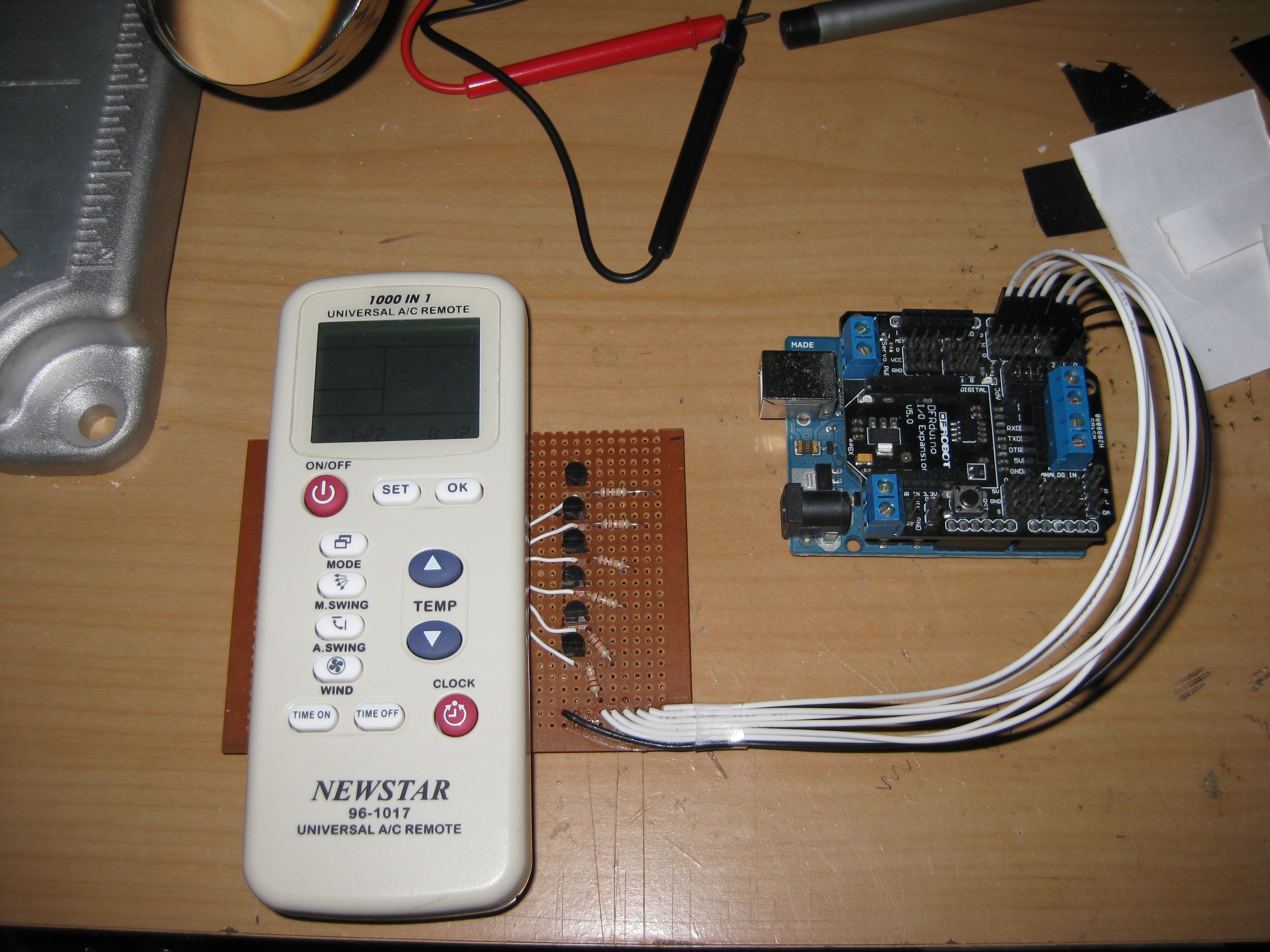Build a transistor circuit board for controlling Air Conditioner remote control with Arduino