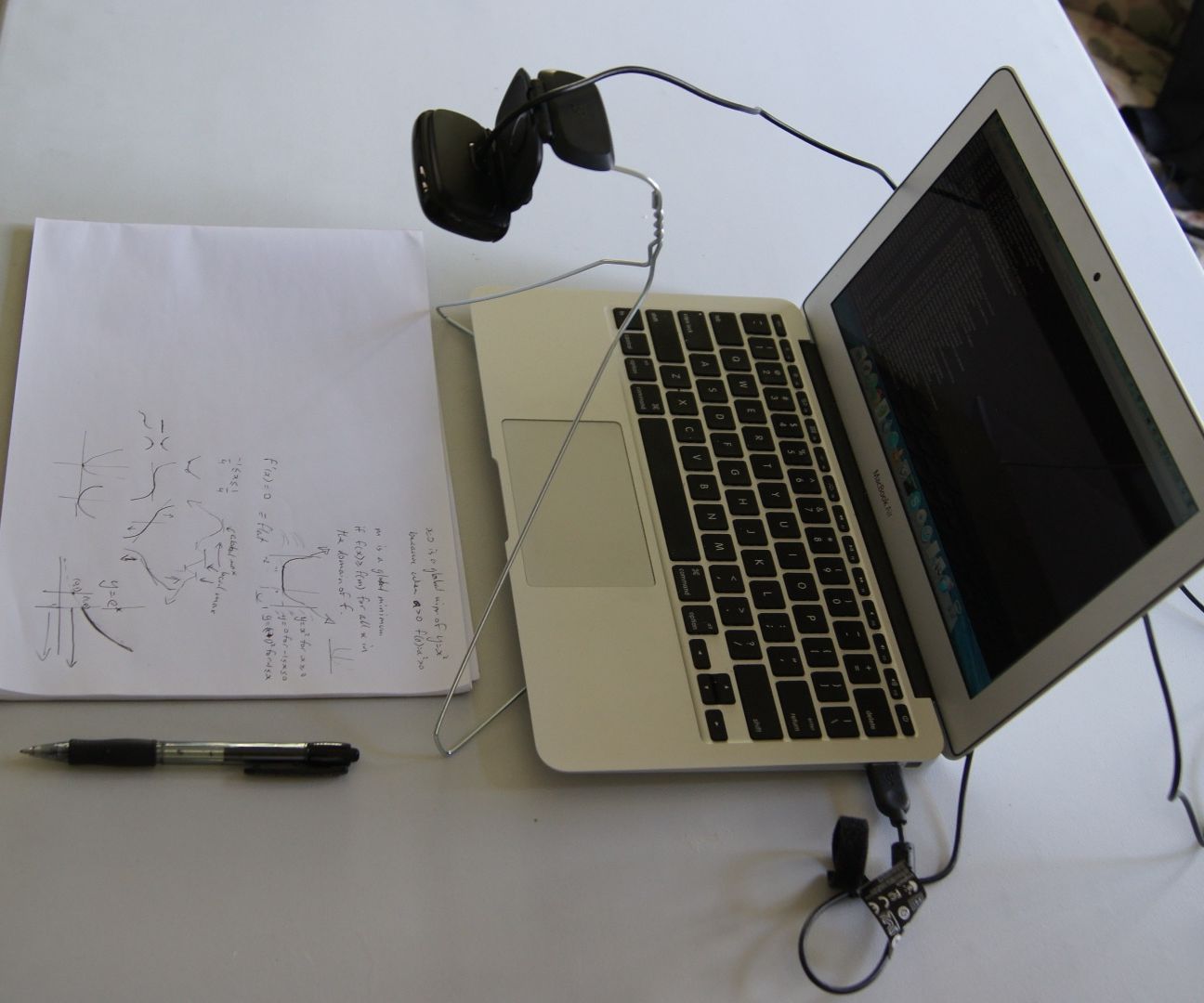 Webcam Stand for Tutoring From a Wire Coat Hanger