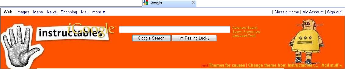 Instructables on Igoogle!!!