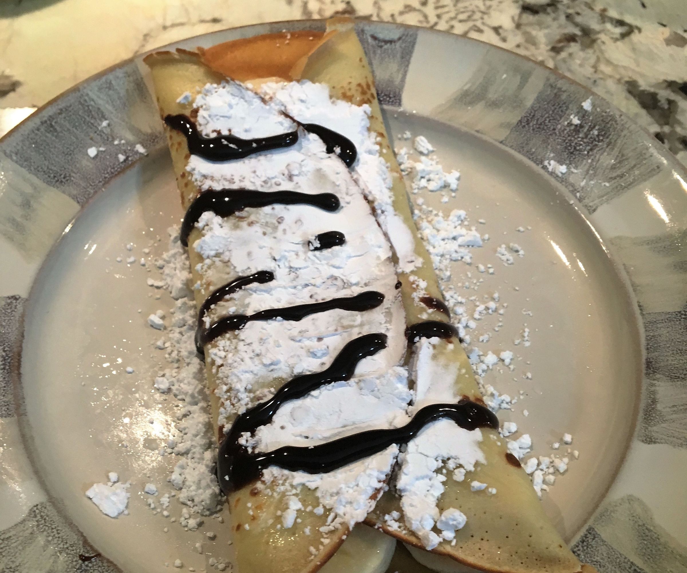 Banana Chocolate Crepes Snack or Meal
