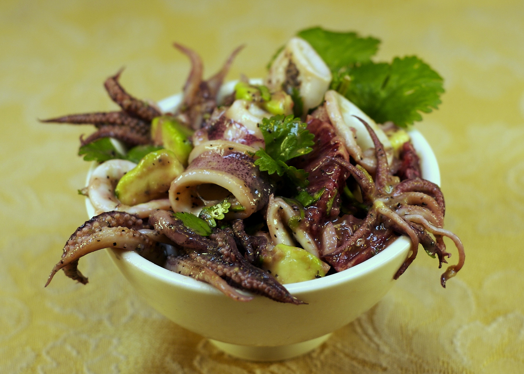 Squid Salad With Blood Orange and Avocado