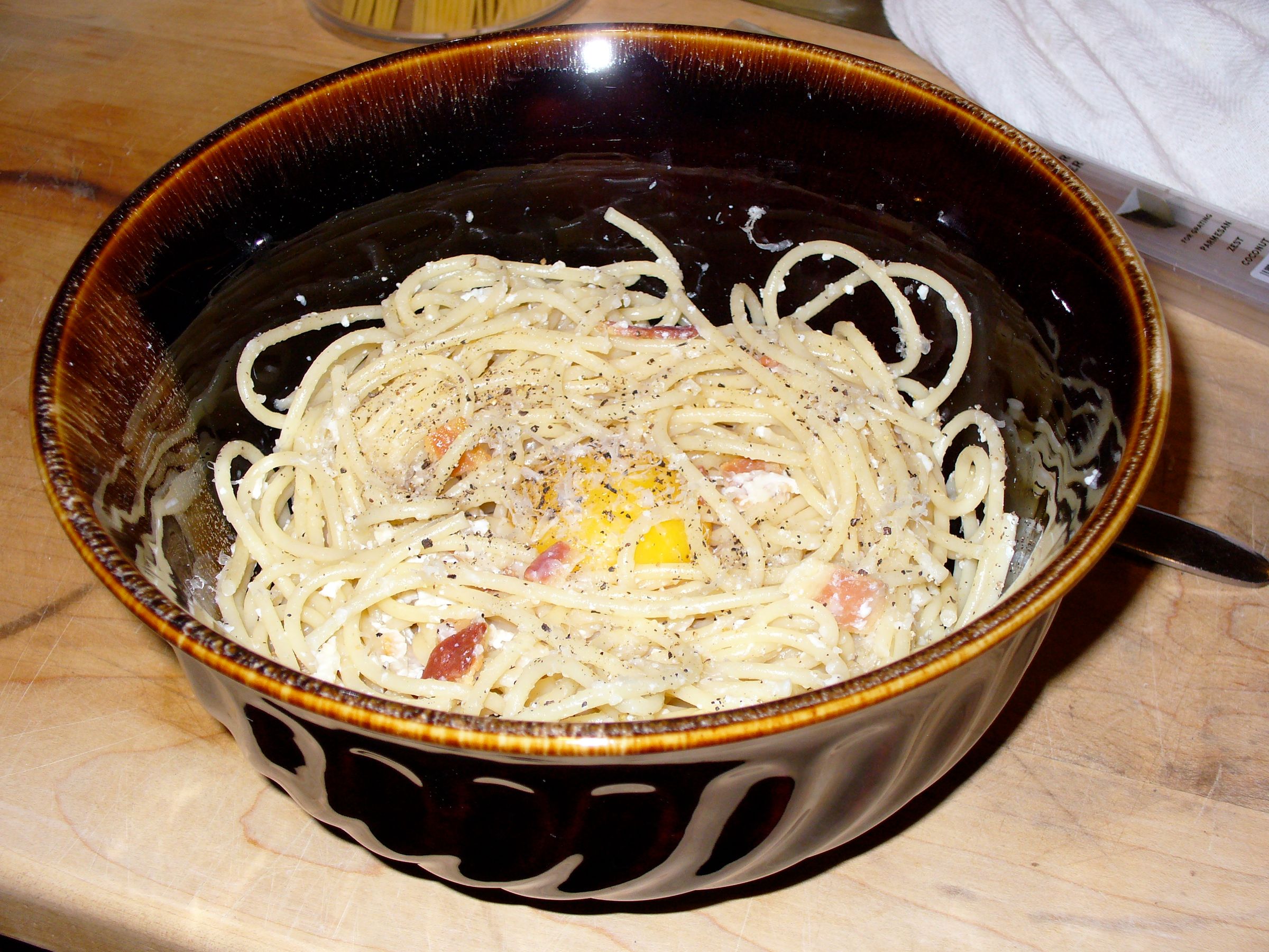 Four Ingredient Carbonara (bacon and Eggs Pasta)