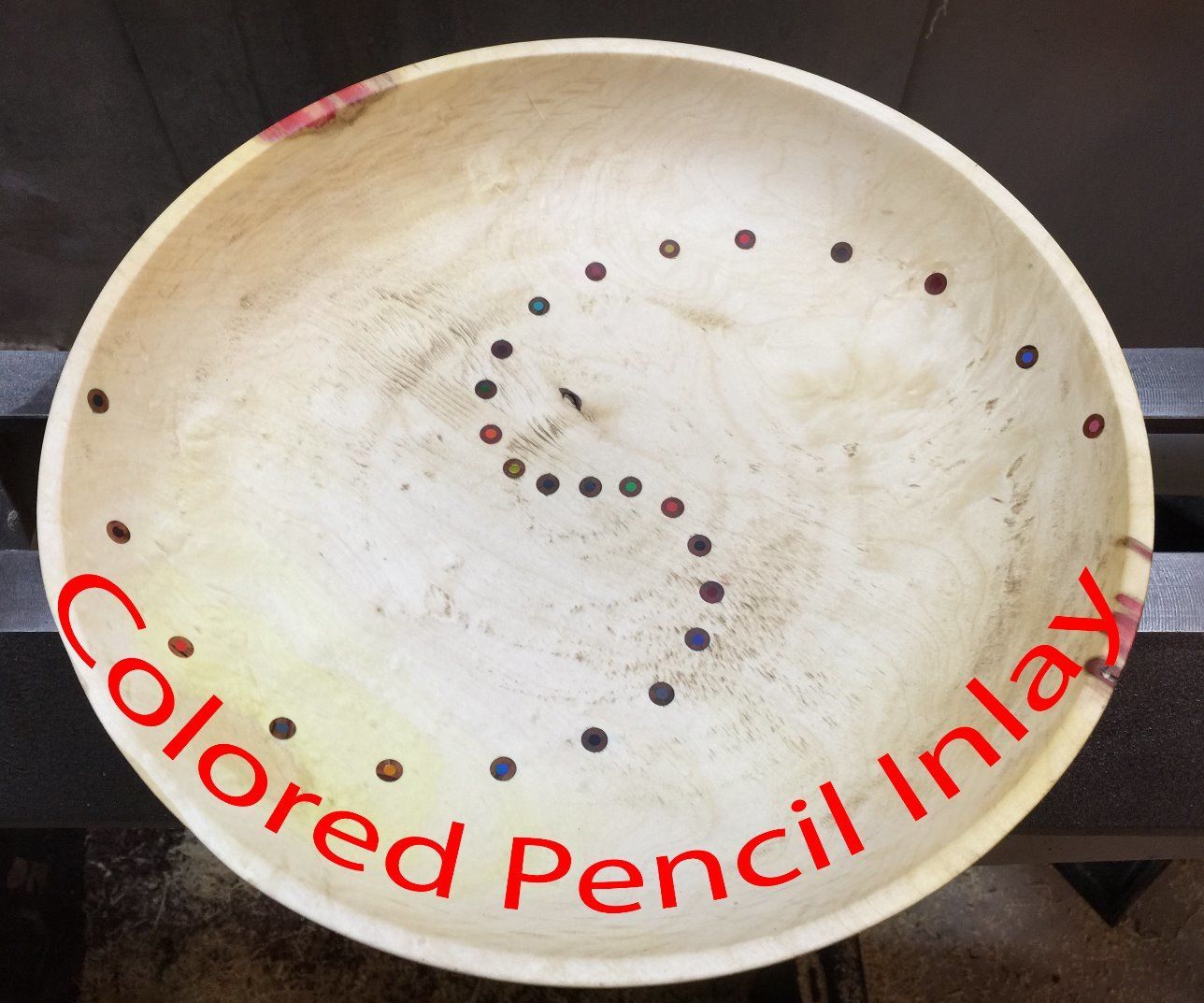 Bowl With Colored Pencil Inlay
