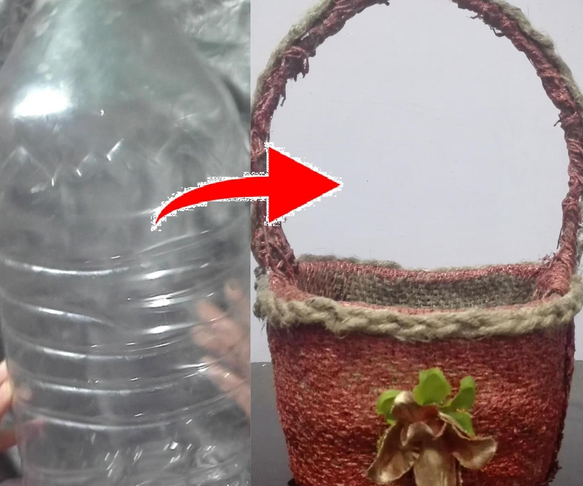 How to Make Jute Basket With Plastic Bottle|DIY Jute Basket