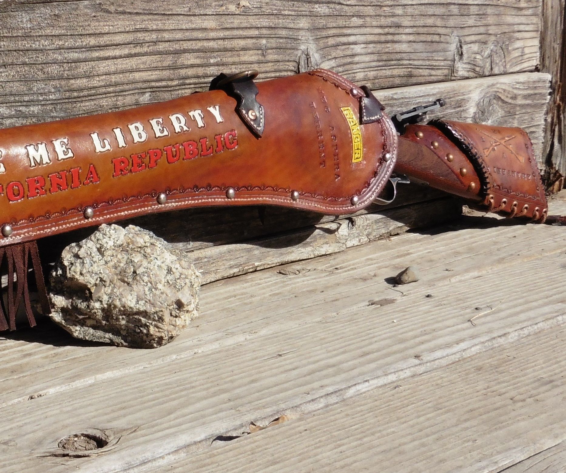 Winchester 73 Leather Rifle Scabbard and Buttstock Cover