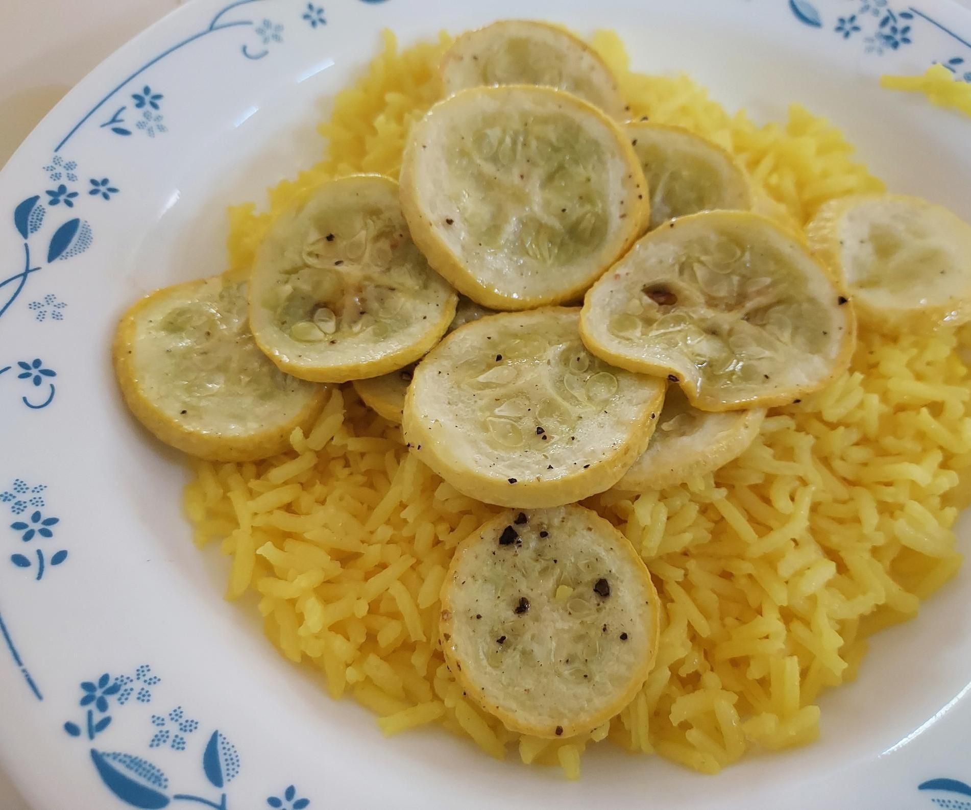 Yellow Squash with Yellow Rice