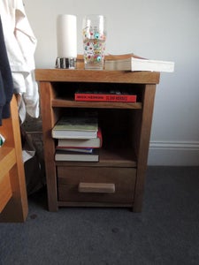 Matching Pair of Personalised Bedside Tables (nightstands) From Reclaimed Oak