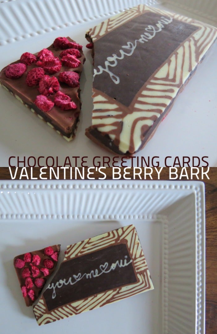 Chocolate Greeting Cards: Valentine's Berry Bark