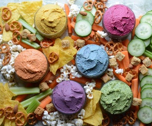 Rainbow Vegetable Hummus - Six Ways