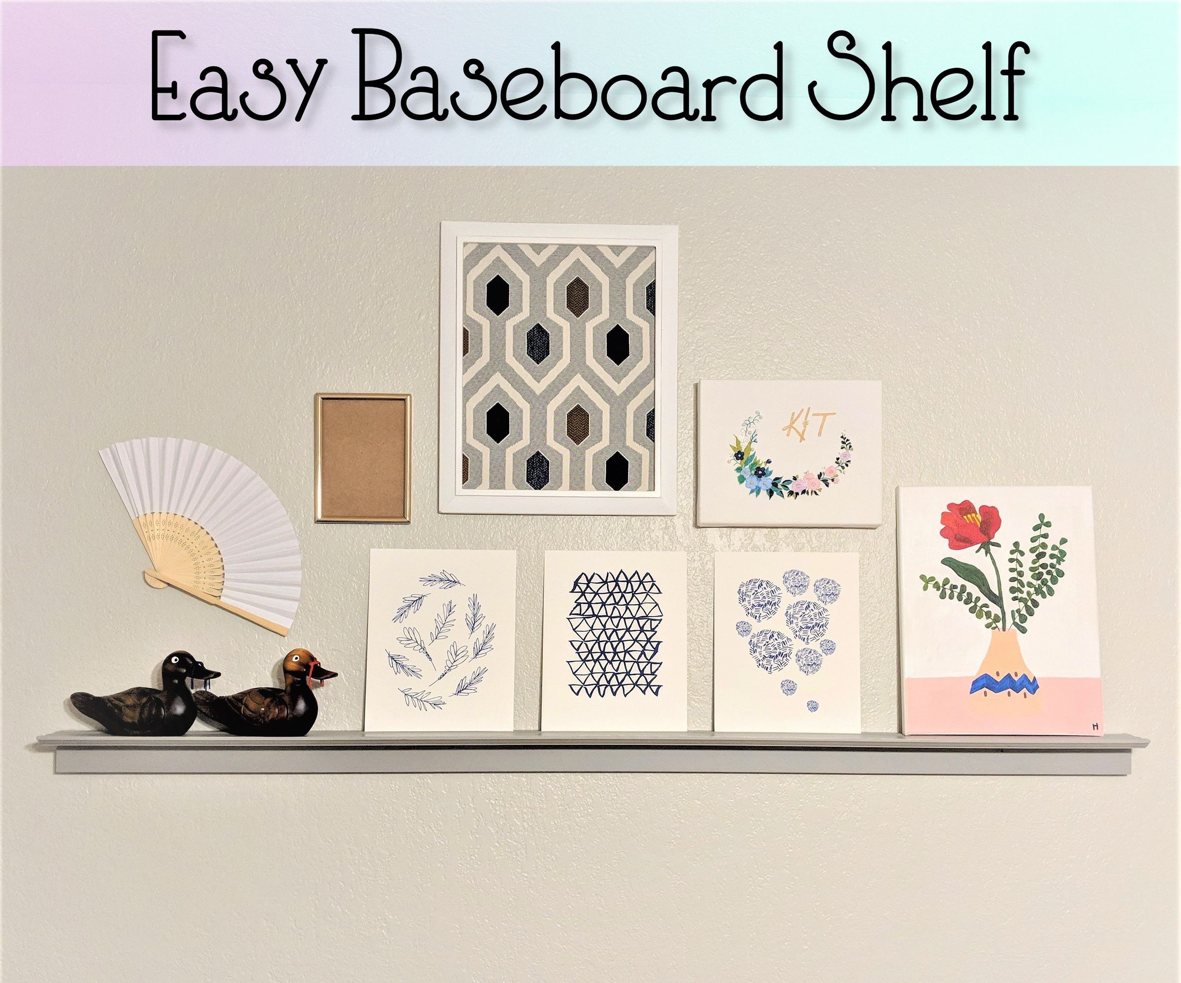 Easy Baseboard Shelf