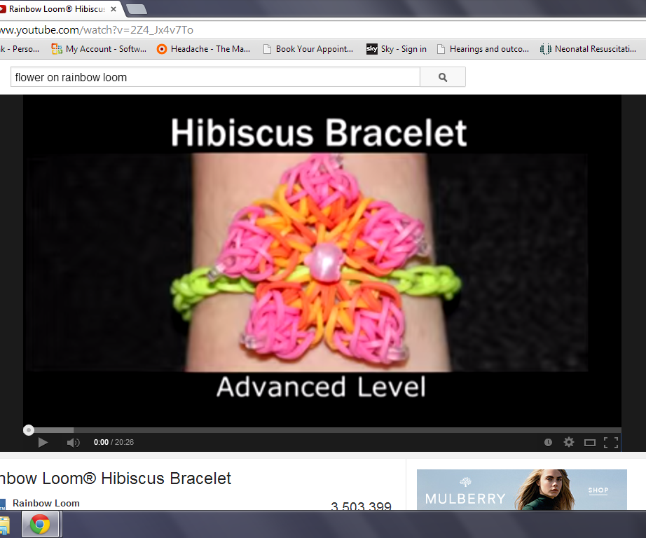 Rainbow Loom Hibiscus Braclet