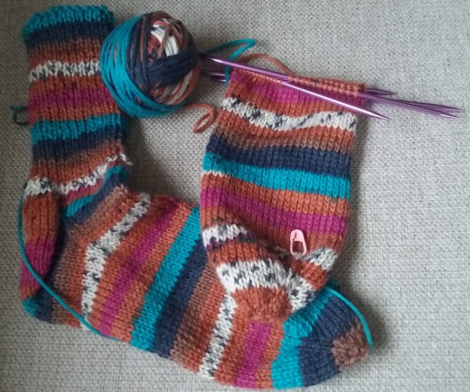 Socks Knitted From the Toe!