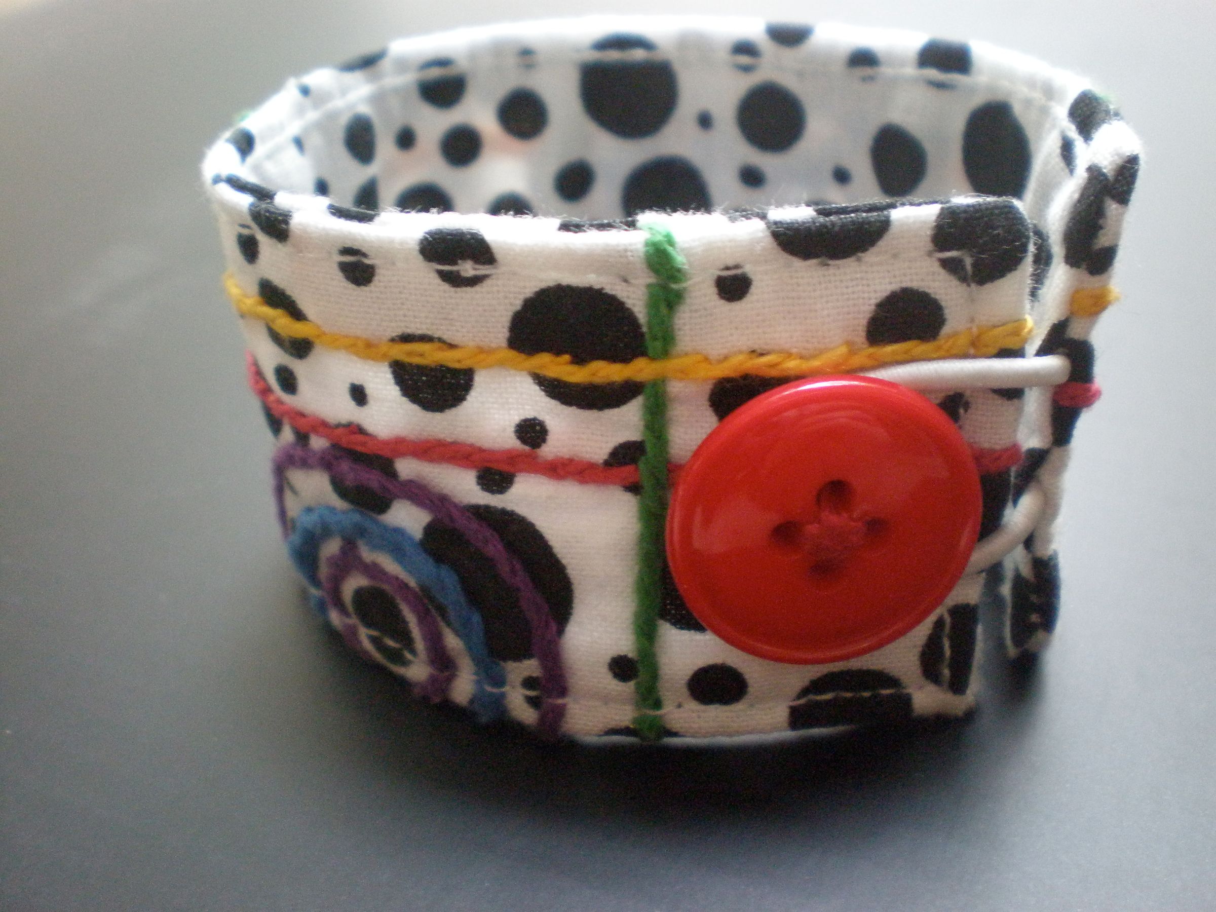 Embroidered Fabric Cuff Bracelet