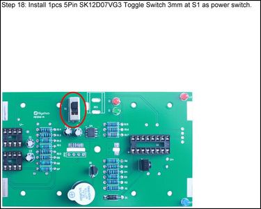 Install 1pcs 5Pin SK12D07VG3 Toggle Switch 3mm at S1 As Power Switch