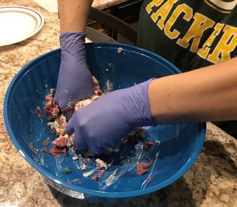 Take Your Hands and Mix All Ingredients for About 2 Minutes or Until Evenly Incorporated  