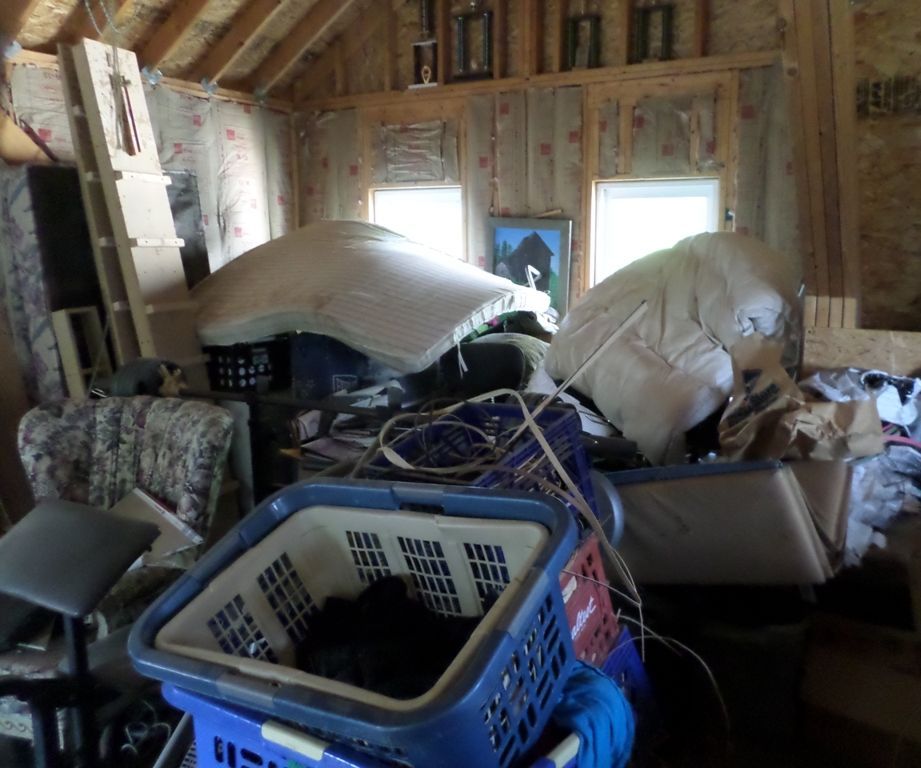 Before - Storage Space; After - Mancave