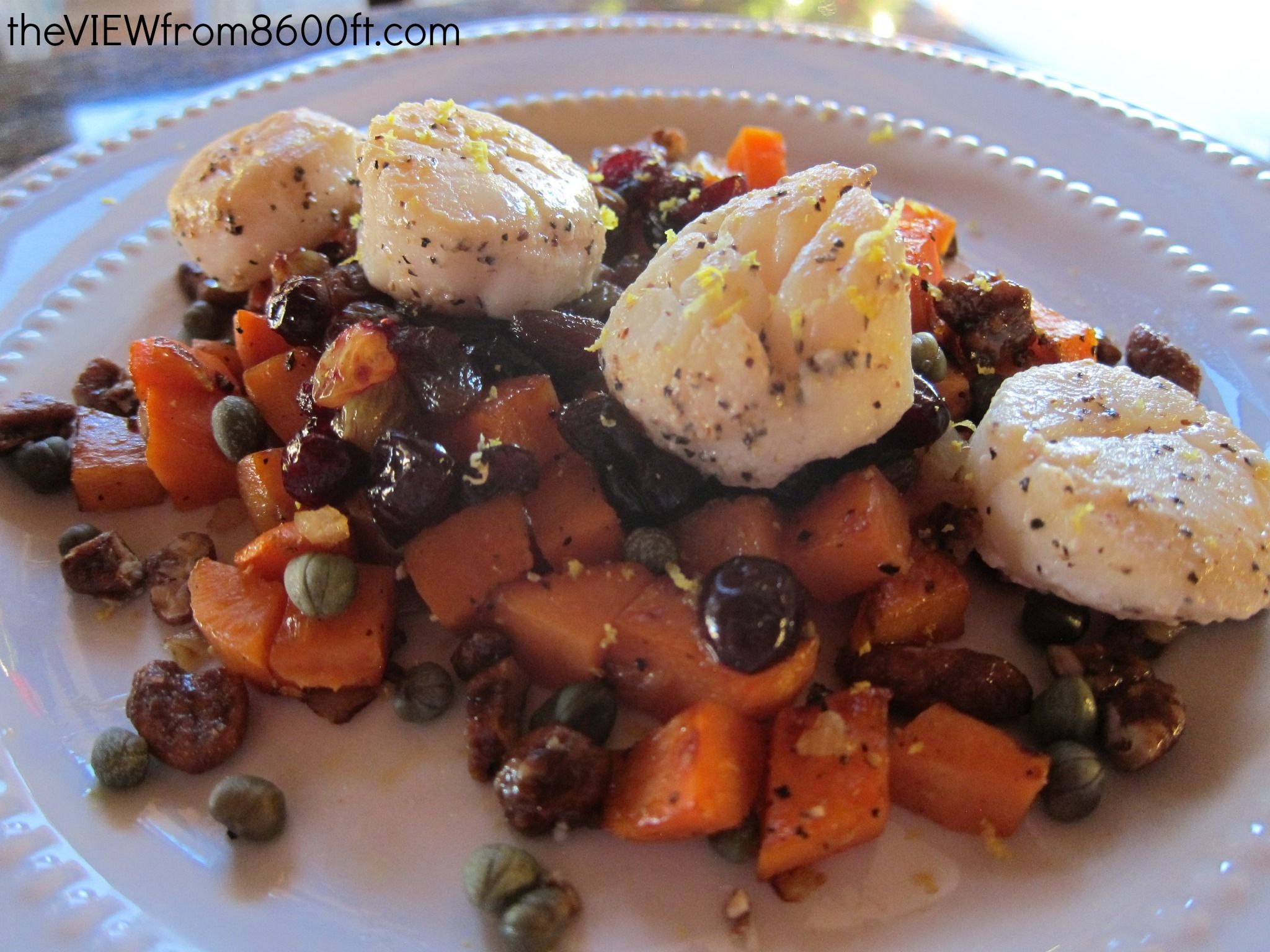 Scallops With Sweet Potato Hash