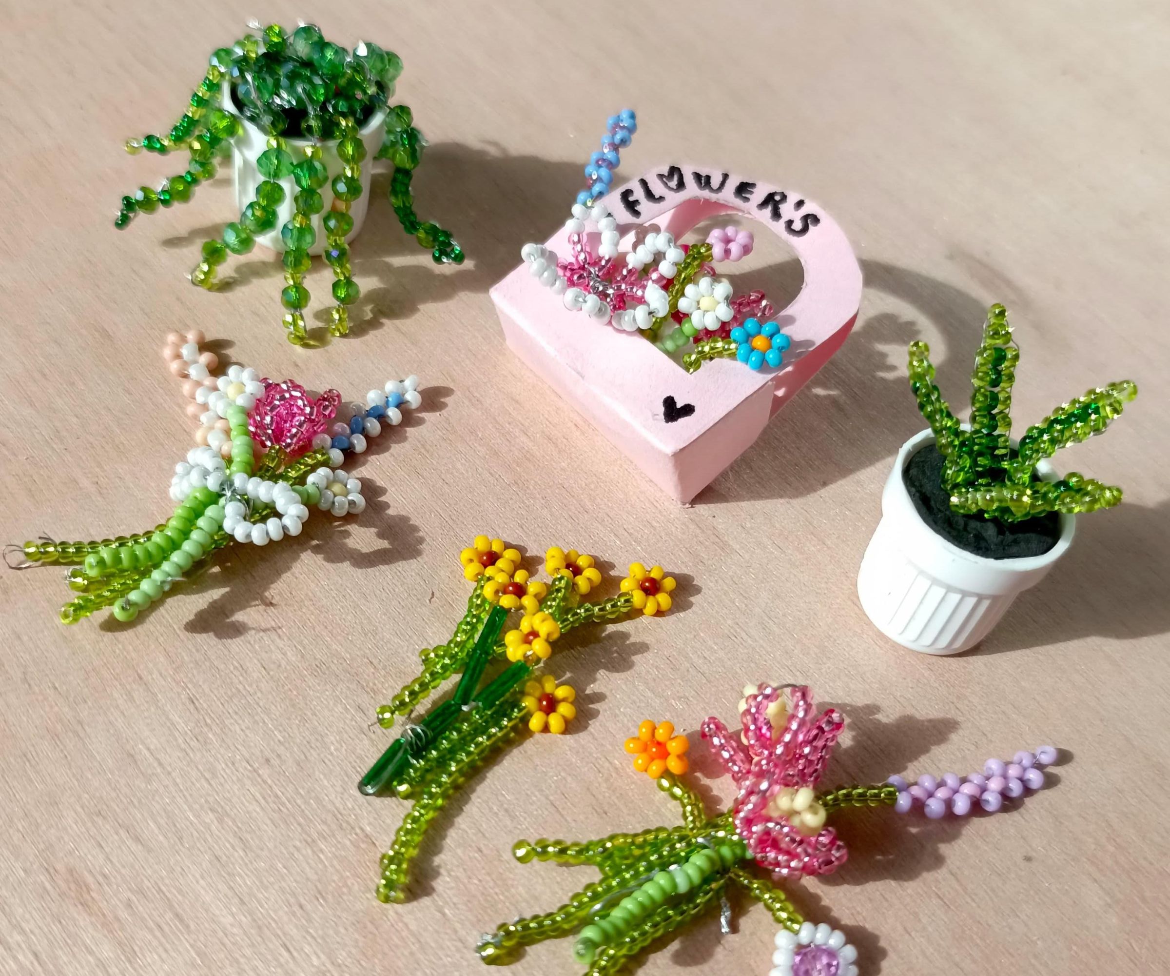 Mini Beaded Flowers Bouquets