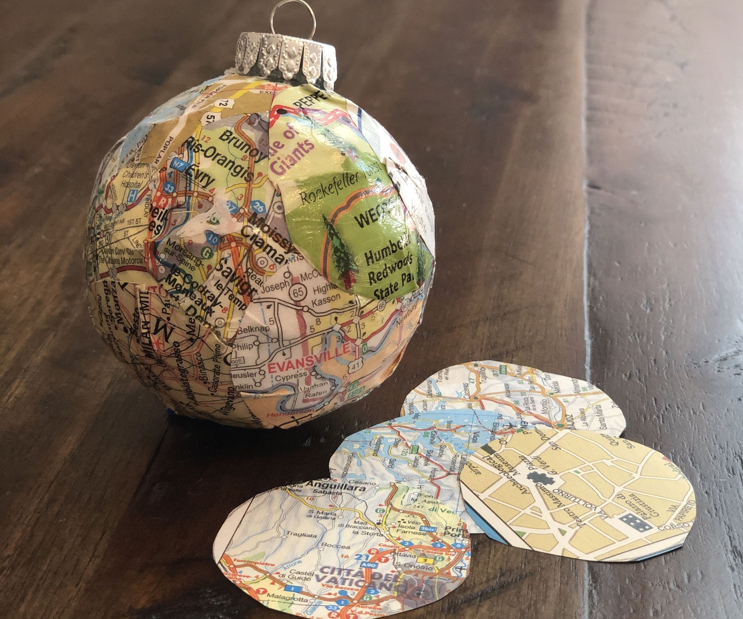 Recycled Map Ornament