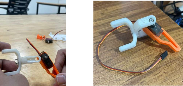 Connecting C-Clamp and Servo Mounted Leg