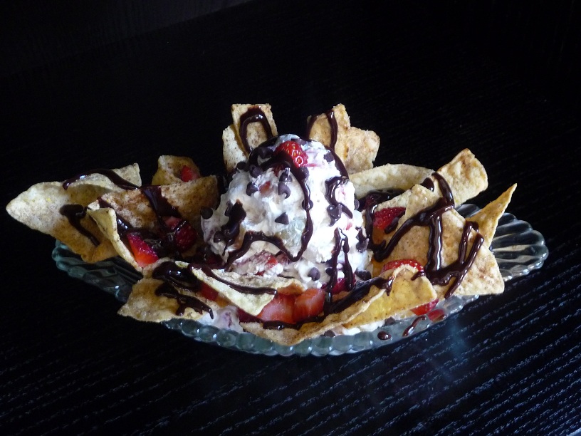 Strawberry Ambrosia Nachos With Cinnamon Tortilla Chips