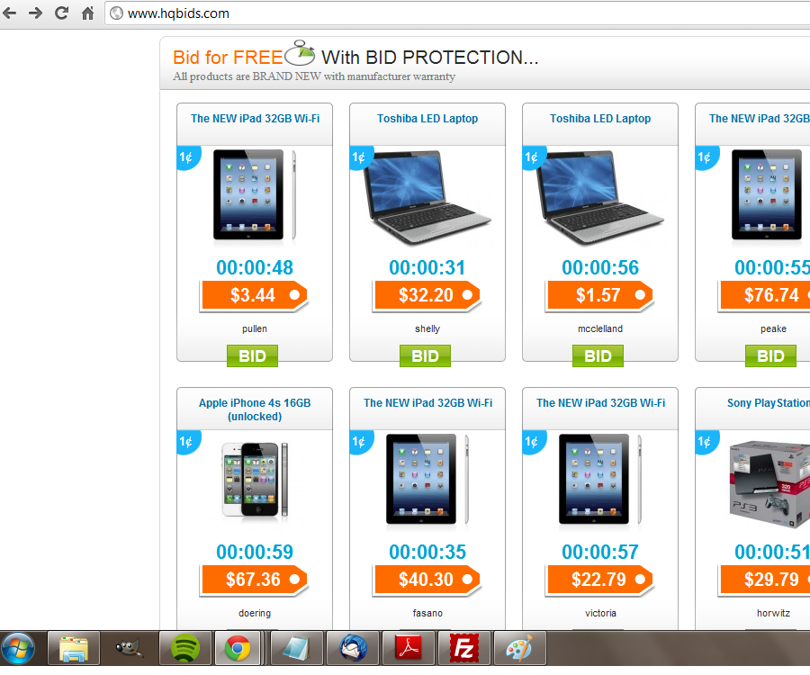 ​Penny Auctions - Pay for Bids