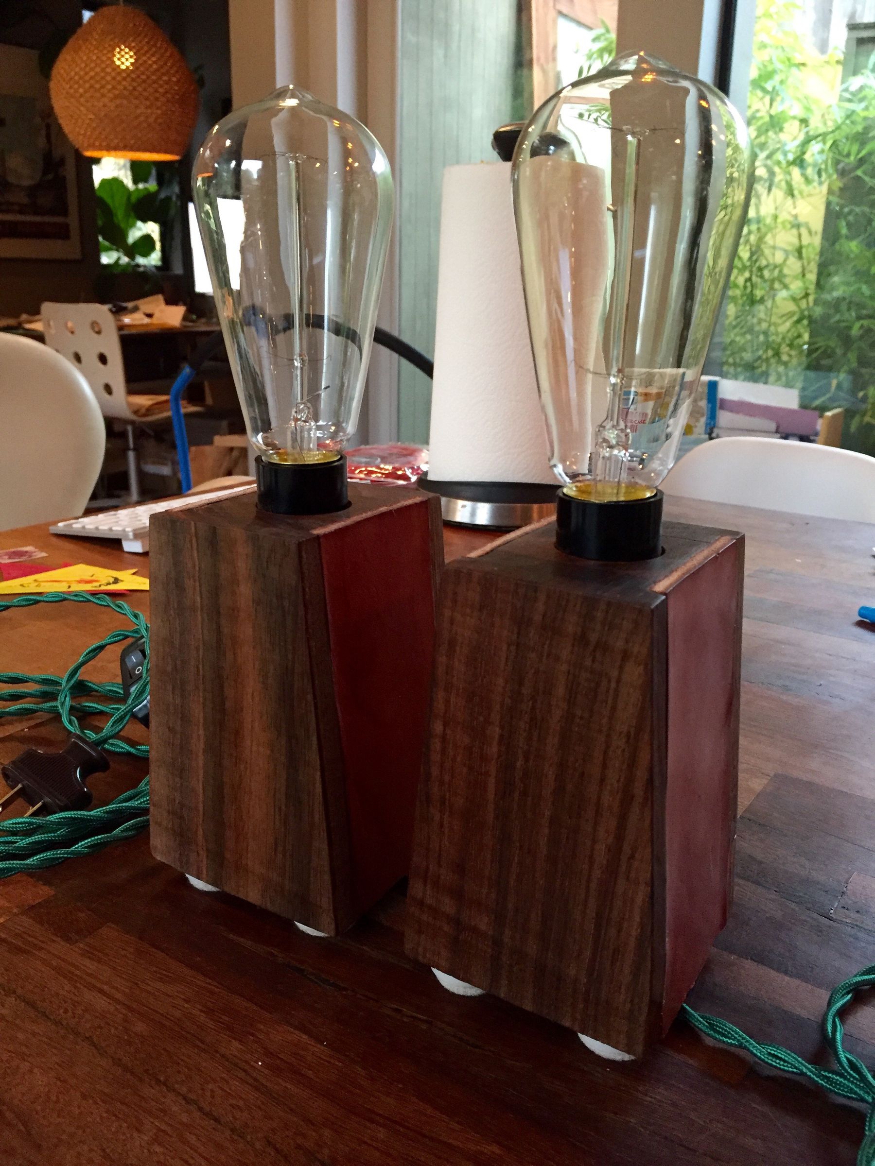 Walnut Side Table Lamps