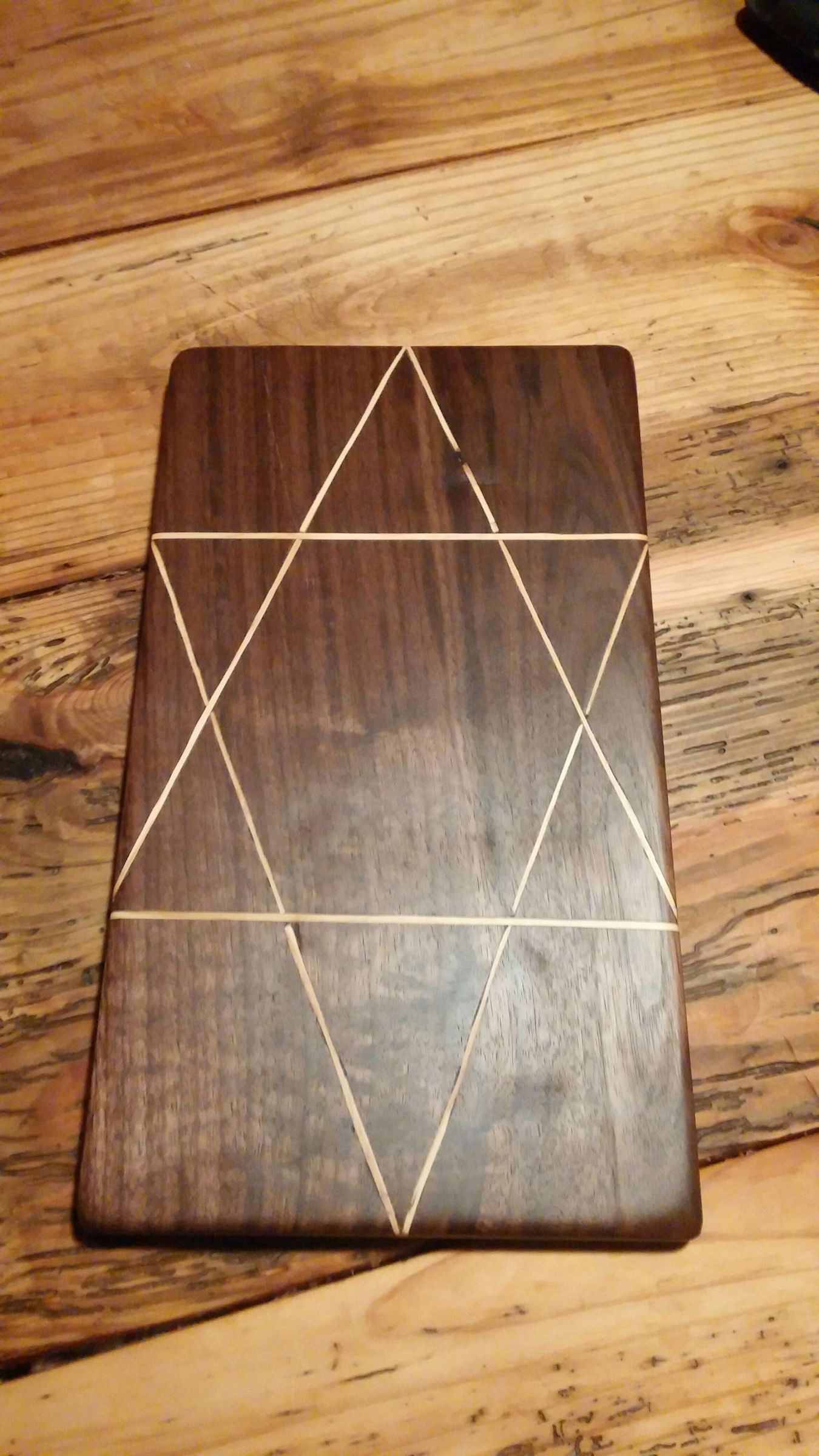 Cutting Board Out of Black Walnut and 2x4 Inlay