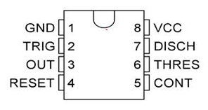 Timer IC (NE-555) Pin Out