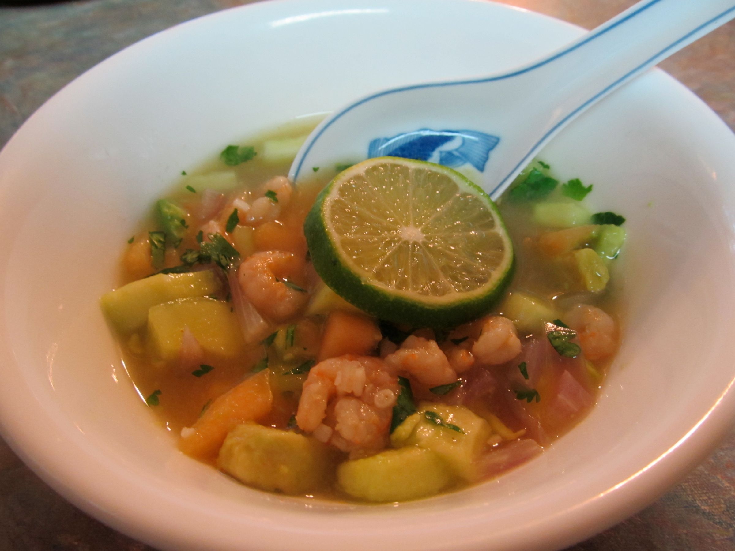 SPICY SHRIMP & MELON SOUP