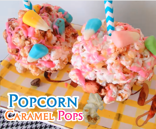 Spring Popcorn Caramel Pops