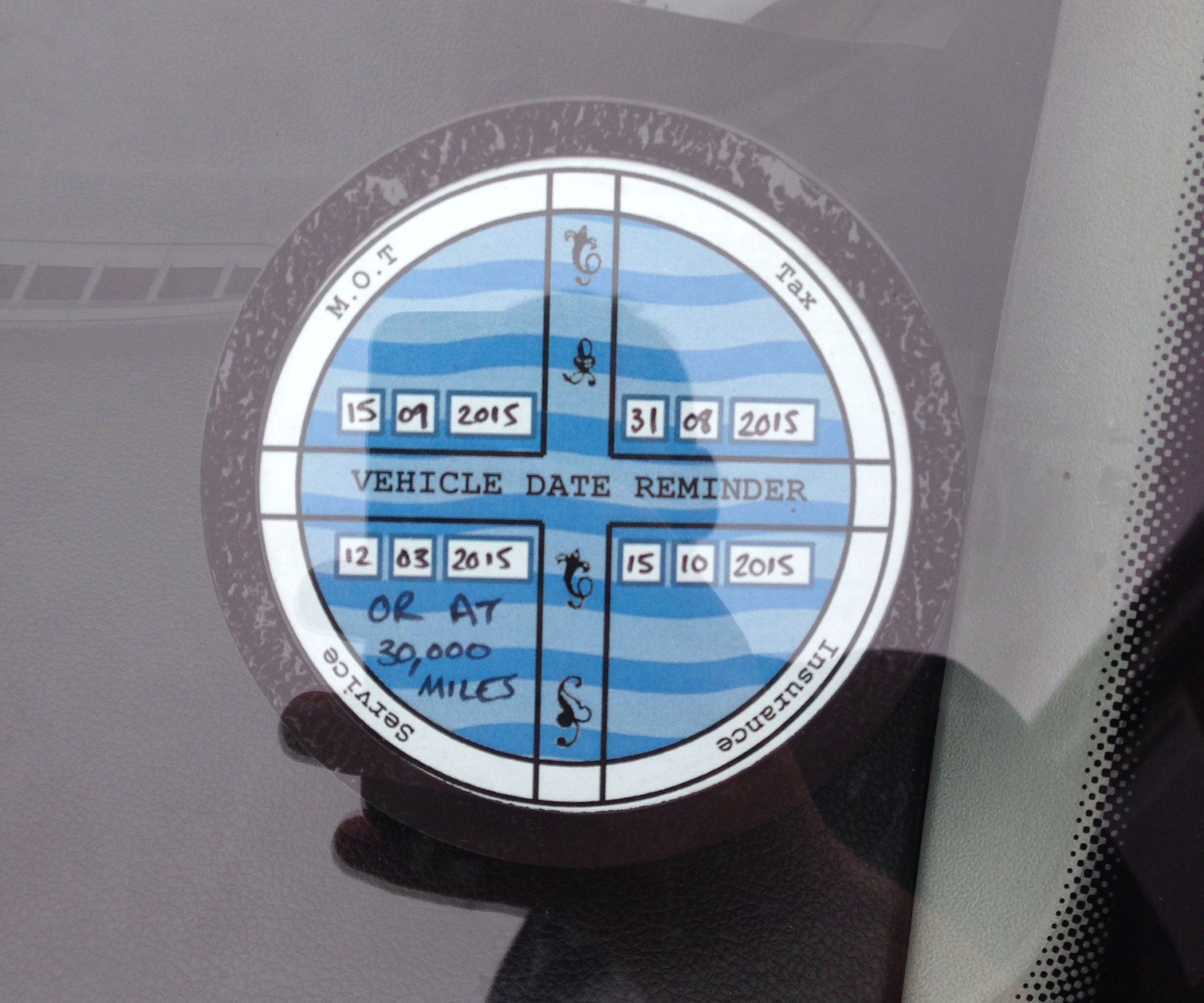 Vehicle Date Reminder (Tax / MoT / Insurance / Servicing) 