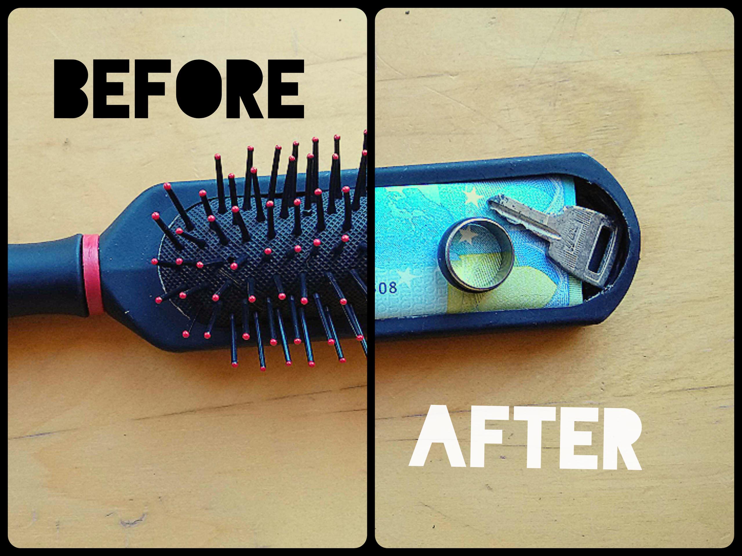 Secret Compartment in Your Hairbrush