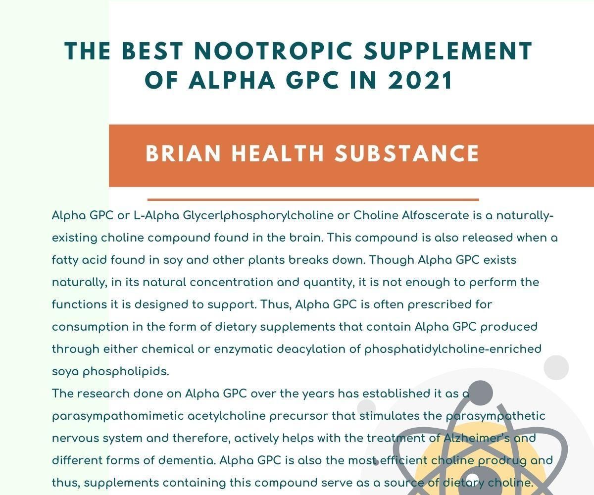 The Best Nootropic Supplement of Alpha GPC in 2021