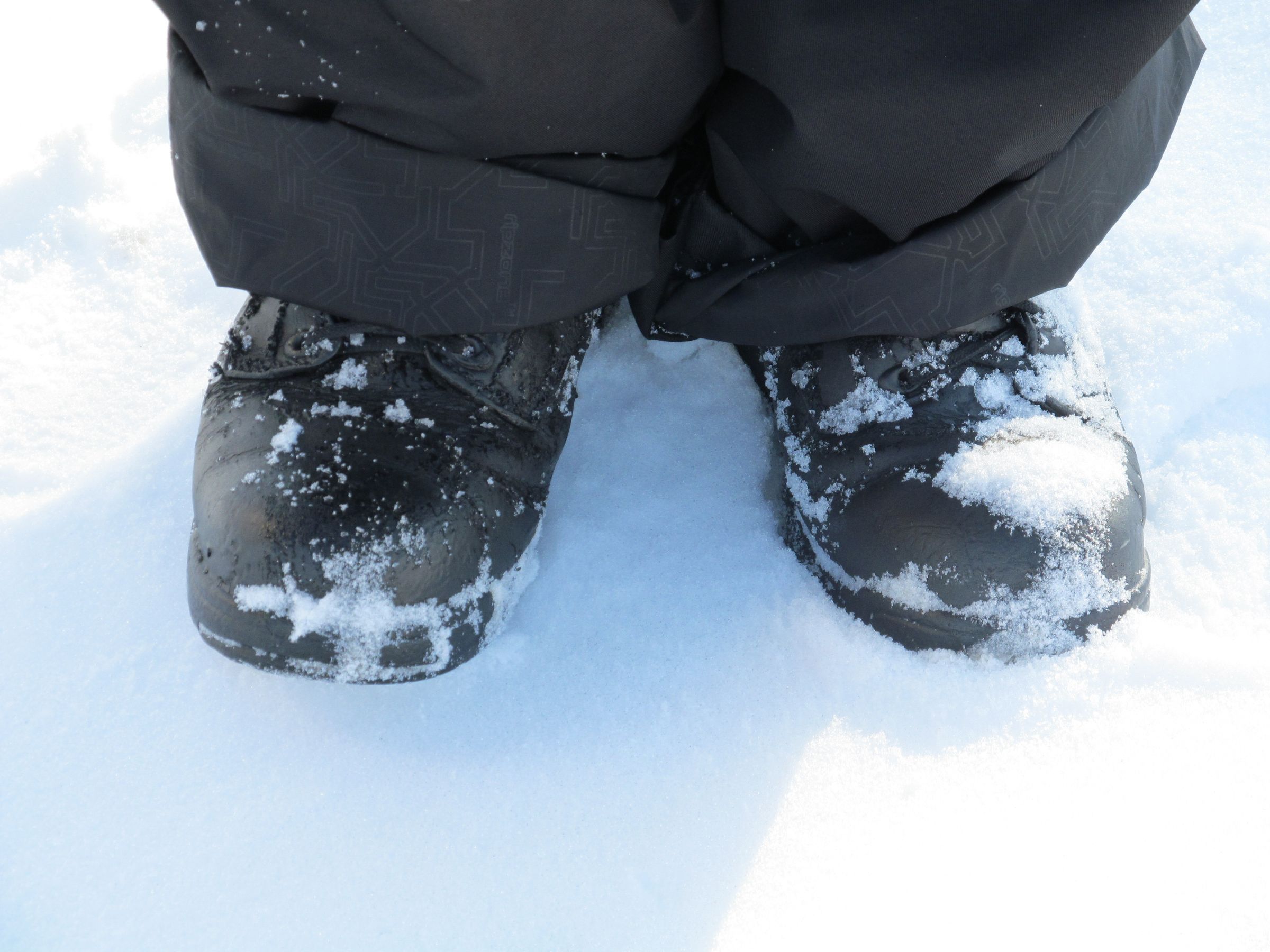Improvised Sledding Shoes