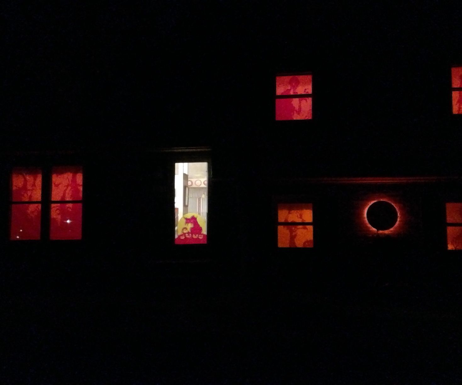 Halloween Haunted Window Silohuettes