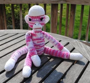 Colorful Hooked Sock Monkey
