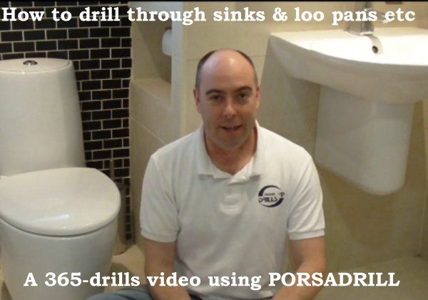 How to drill holes into SINKS or toilets WC loo waste pan urinals white bathroom goods